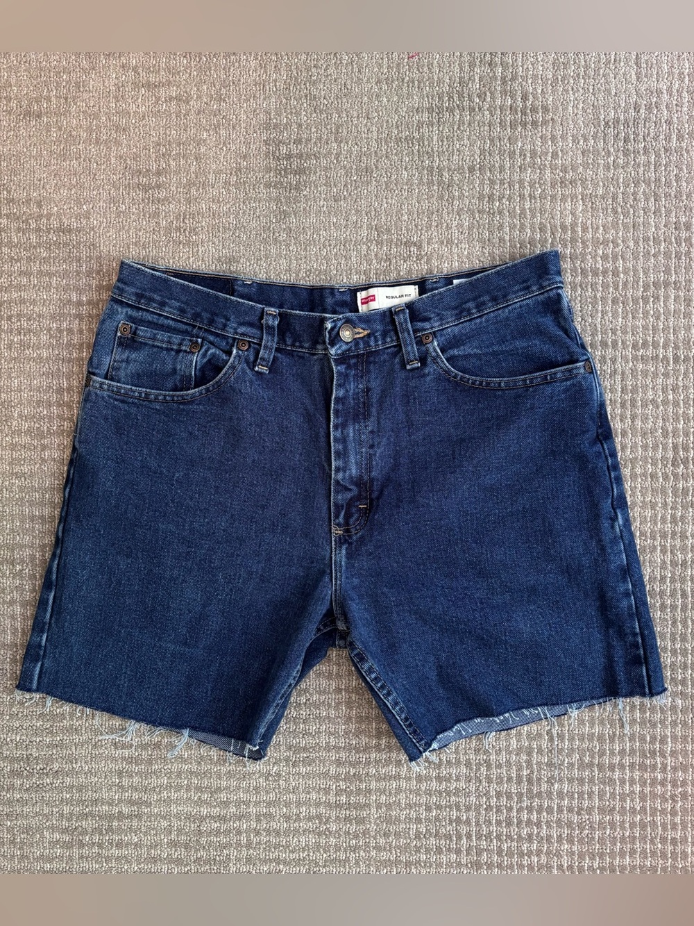 Wrangler Cutoff Denim Shorts High Rise Dark Wash Cowboy Western 34